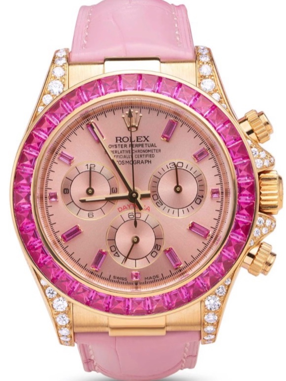 Rolex Pink and Gold Cosmograph Daytona with Gem-Set Bezel